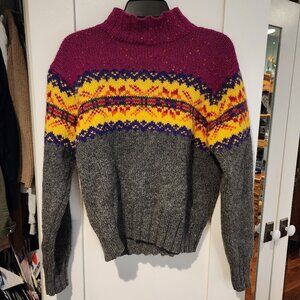 Vintage Express Tricot Fair Isle Sweater 100% Wool Large